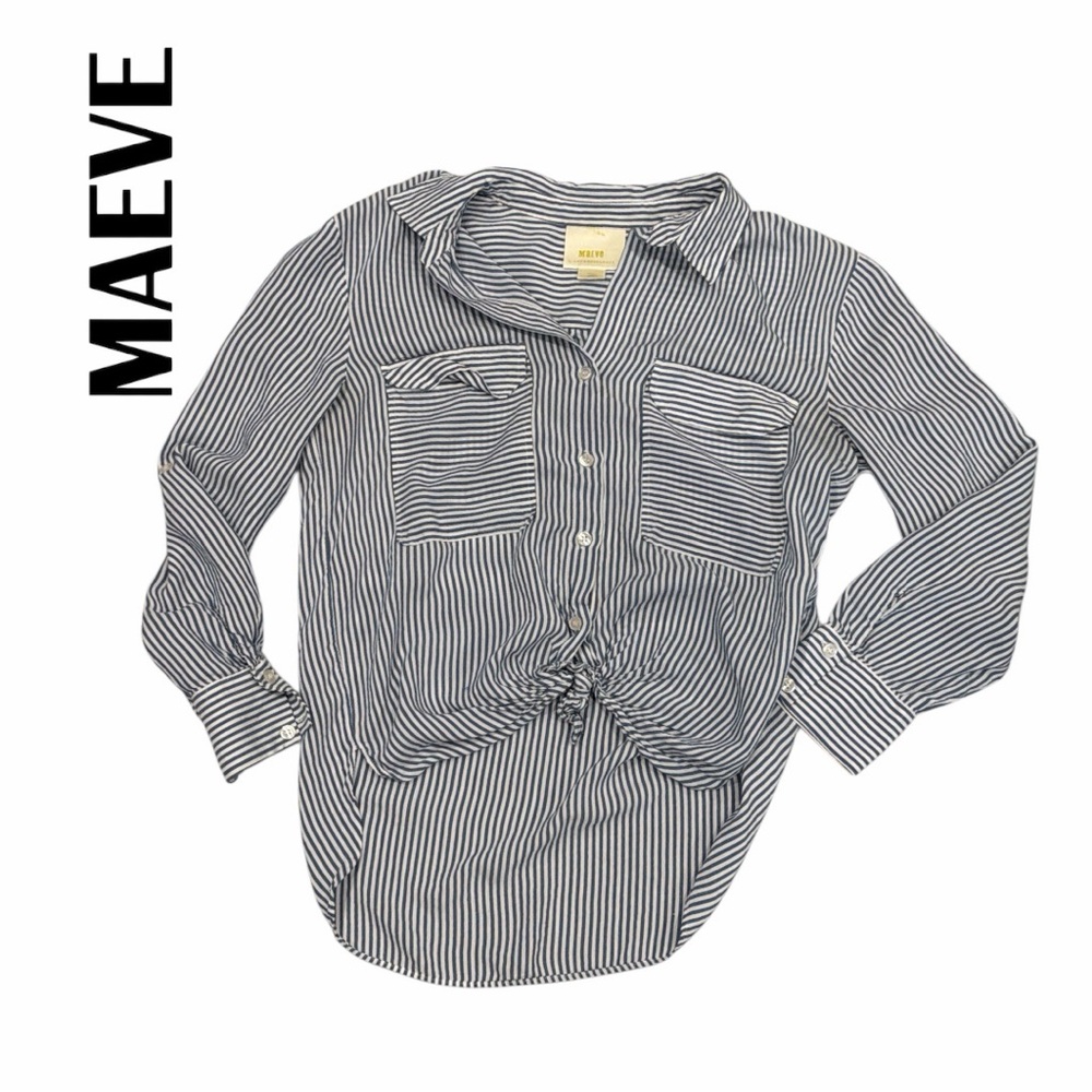 Maeve‎ by Anthropologie Striped Button Down Shirt - Size Small P